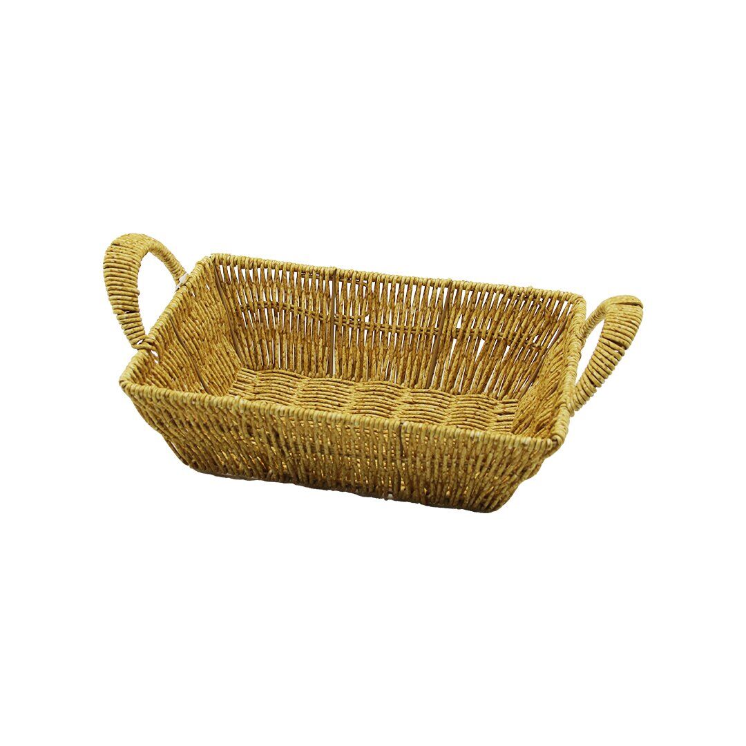 YAKUT-13126 (D.GEN) (PLASTİK HASIR) EKMEK & ÇOK AMAÇLI SEPET (KULPLU & METAL İSKELET) (TABAN:13.5X20& AĞIZ:19X26.5CM D:7.5CM)*100