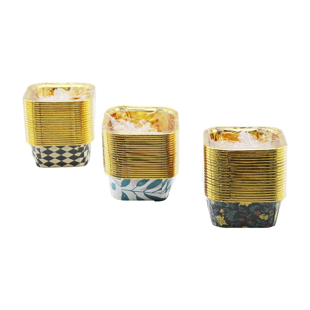 İBİCO İ22-170 ( 20PCS ) ( KARE & KALIN ) ( GOLD & FOLYOLU ) MUFFİN KAĞIT KEK KAPSÜLÜ ( AĞIZ:8.3X8.3CM & DERİNLİK:3.5CM)*12X20