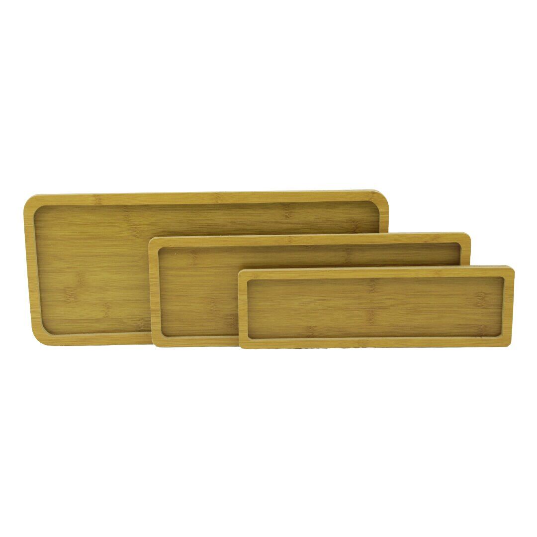 PABLITO HOME PBT-316 ( DİKDÖRTGEN ) (DÜZ KENAR) ( 3 BOY ) (AHŞAP MDF) SUNUM TEPSİ SETİ ( 9.5 X 33.5 -13.5 X 39.5 -19.6 X 44.6CM )*24=K