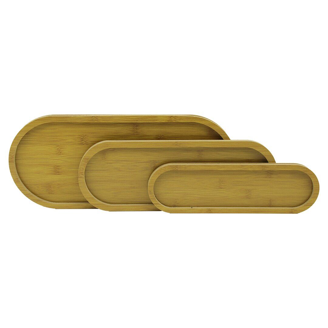 PABLITO HOME PBT-317 ( DİKDÖRTGEN ) ( OVAL KENAR ) ( 3 BOY ) (AHŞAP MDF) SUNUM TEPSİ SETİ ( 10 X 33.3 -14.5 X 39 -19 X 45CM )*24=K