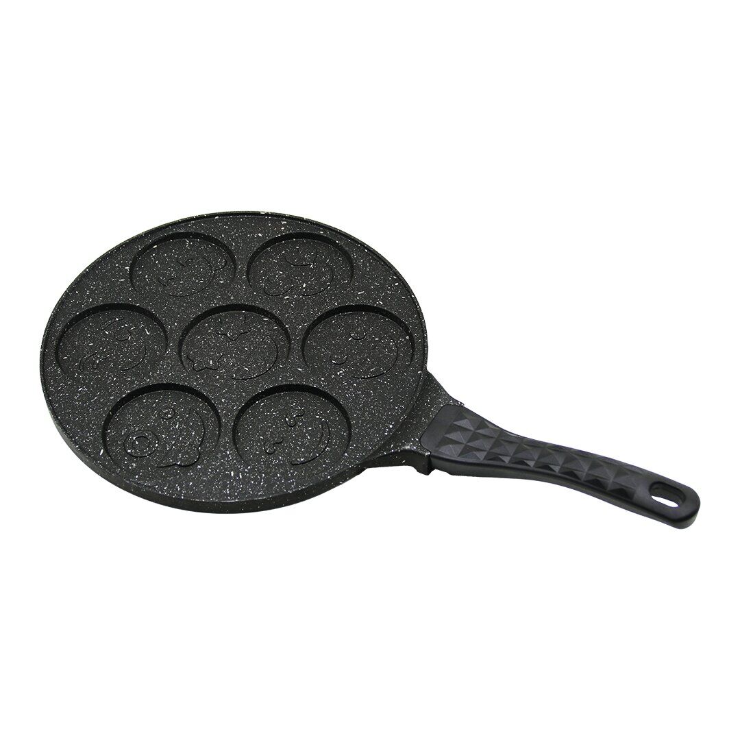 KRT-1039 (7 BÖLMELİ) (EMOJİLİ) DÖKÜM ( PANKEK ) TAVA ( 28CM ) ( KABARTMA PİRAMİT DESENLİ BAKALİT SAP=18.2CM ) ( POŞETLİ AMBALAJ )*25