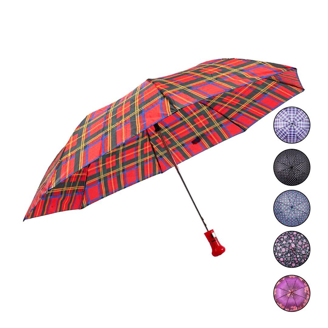 MARLUX SM-240 ( L ) ( BAYAN & YARI OTOMATİK & CHERY ) RENKLİ DESENLİ ŞEMSİYE ( RENKLİ SAP )*12X5