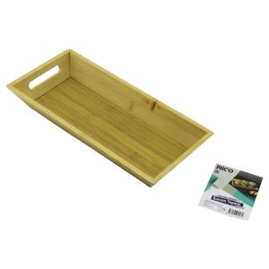 İBİCO İ22-243 ( DİKDÖRTGEN=16X35CM ) ( DERİN=4.5CM ) ( AHŞAP BAMBU ) SUNUM TEPSİSİ ( ÇİFT OYMA KULPLU )*48
