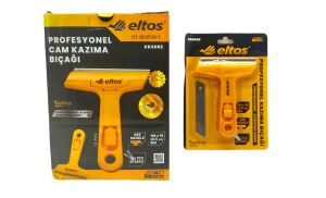 ELTOS CKS-002 ( PROFESYONEL & OYNAR BAŞLI ) CAM KAZIMA & BUZ KAZIYICI BIÇAK (PLASTİK SAP & YEDEK BIÇAK)*12X10