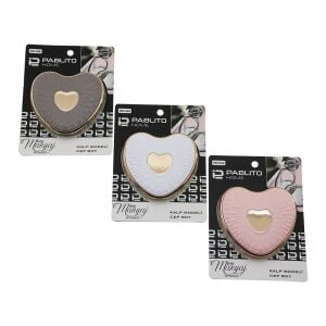 PABLITO HOME PBT-088 (KALP) (3''- 9X9CM) (CEP & ÇANTA) MİNİ MAKYAJ AYNASI (BRONZ KAPAK KENARI-GÖBEK & RENKLİ PLS.)*24X10