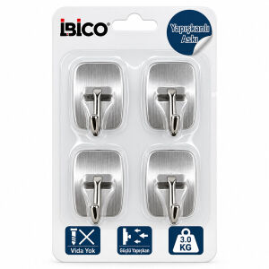 İBİCO İ17-014 (4PCS) ( ÇİÇEK & KALP & AYICIK & D.GEN MİX MODEL ) (KOMPLE METAL) ASKI (YAPIŞKANLI MONTAJ) (3KG TAŞIMA)*12X20