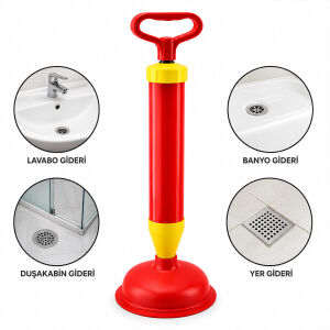 İBİCO İ17-026 İ12-097 ( KAPORTA DÜZELTME & LAVABO KLOZET GİDER AÇICI ) POMPA ( LASTİK BAŞLIK & SERT PLASTİK GÖVDE ) ( ÇAP=16 CM )*60