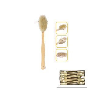 İBİCO İ21-095 ( 2İN1 KULLANIM = AHŞAP SAPLI & ELE GEÇMELİ ) SIRT KESESİ & DUŞ FIRÇASI ( FIRÇA:6 X 12CM + SAP:30CM =42CM )*10X12