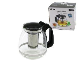 İBİCO İ22-350 ( 1500ML ) ( CAM ) DEMLİK ( ÇELİK SÜZGEÇLİ & PLASTİK KULP & KAPAK & KROM ÇERÇEVE )*48