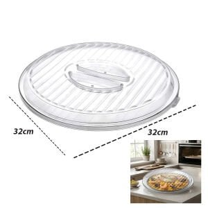 TİMEX TİM-139 ( YUVARLAK ) BORCAM KAPAK ( PLASTİK=BEYAZ-ŞEFFAF ) ( 32CM ) ( SICAK HAVA TAHLİYE DELİKLİ )*36=K
