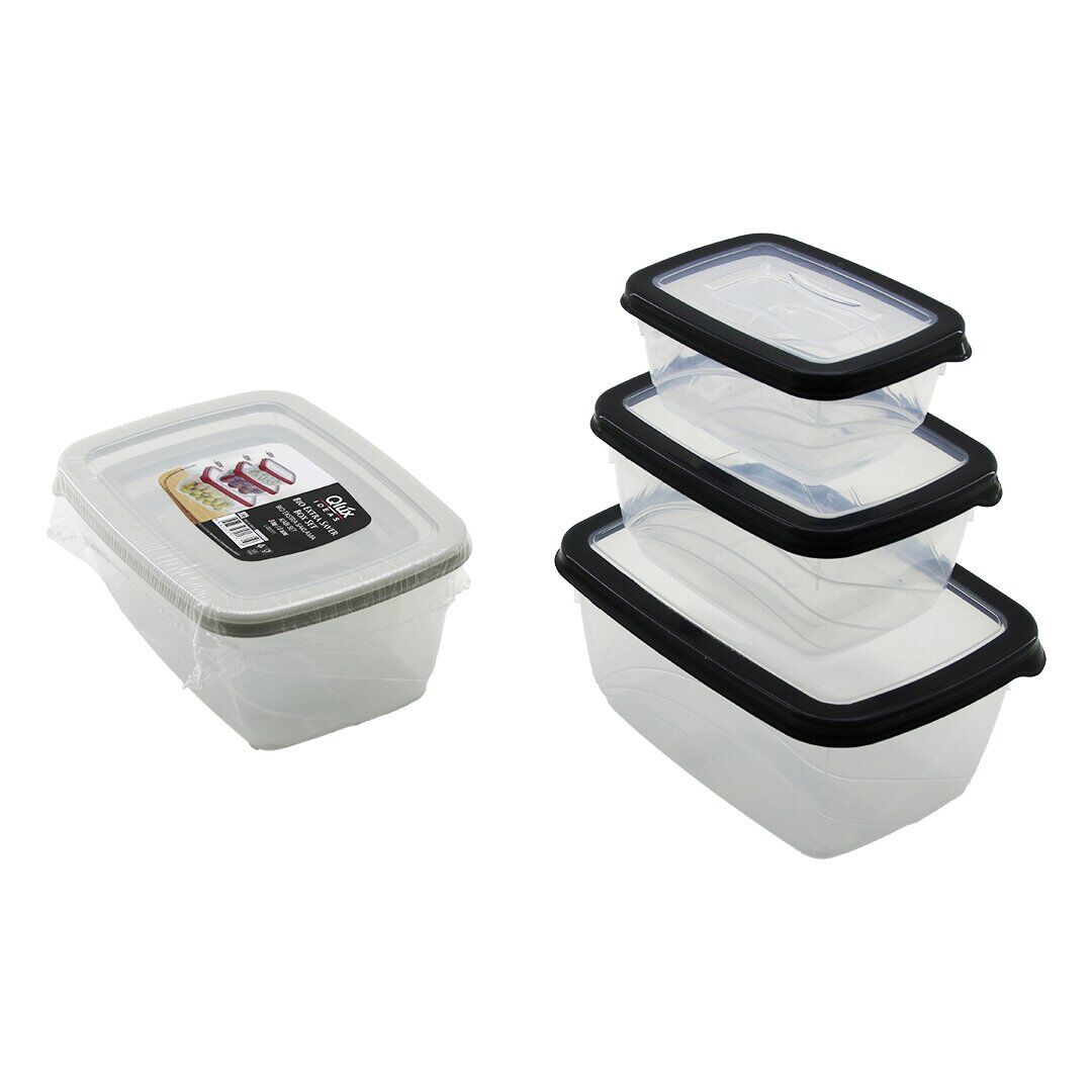 QLUX L-00771 BİO EXTRA (3PCS= 400-800-1600ML) SIZDIRMAZ SAKLAMA KABI SET (ŞEFFAF PLS.KAP)*18=K