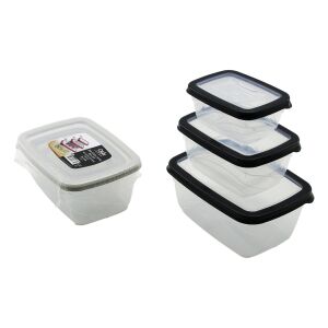 QLUX L-00771 BİO EXTRA (3PCS= 400-800-1600ML) SIZDIRMAZ SAKLAMA KABI SET (ŞEFFAF PLS.KAP)*18=K