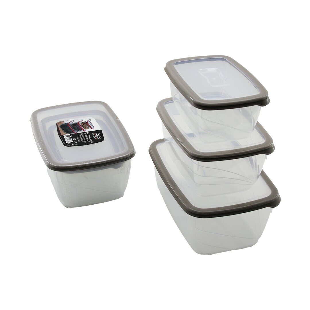 QLUX L-00772 BİO EXTRA ( 3PCS= 1600-2800-4600ML ) SIZDIRMAZ SAKLAMA KABI SET (ŞEFFAF PLS.KAP)*8=K