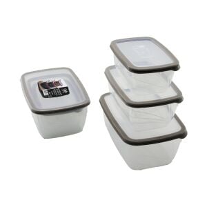 QLUX L-00772 BİO EXTRA ( 3PCS= 1600-2800-4600ML ) SIZDIRMAZ SAKLAMA KABI SET (ŞEFFAF PLS.KAP)*8=K