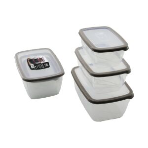 QLUX L-00772 BİO EXTRA ( 3PCS= 1600-2800-4600ML ) SIZDIRMAZ SAKLAMA KABI SET (ŞEFFAF PLS.KAP)*8=K
