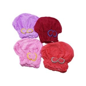 BAYSA-1401 ( ŞAPKA MODELİ ) RENKLİ HAVLU ( SAÇ BONESİ ) ( PAPYONLU )*12X80