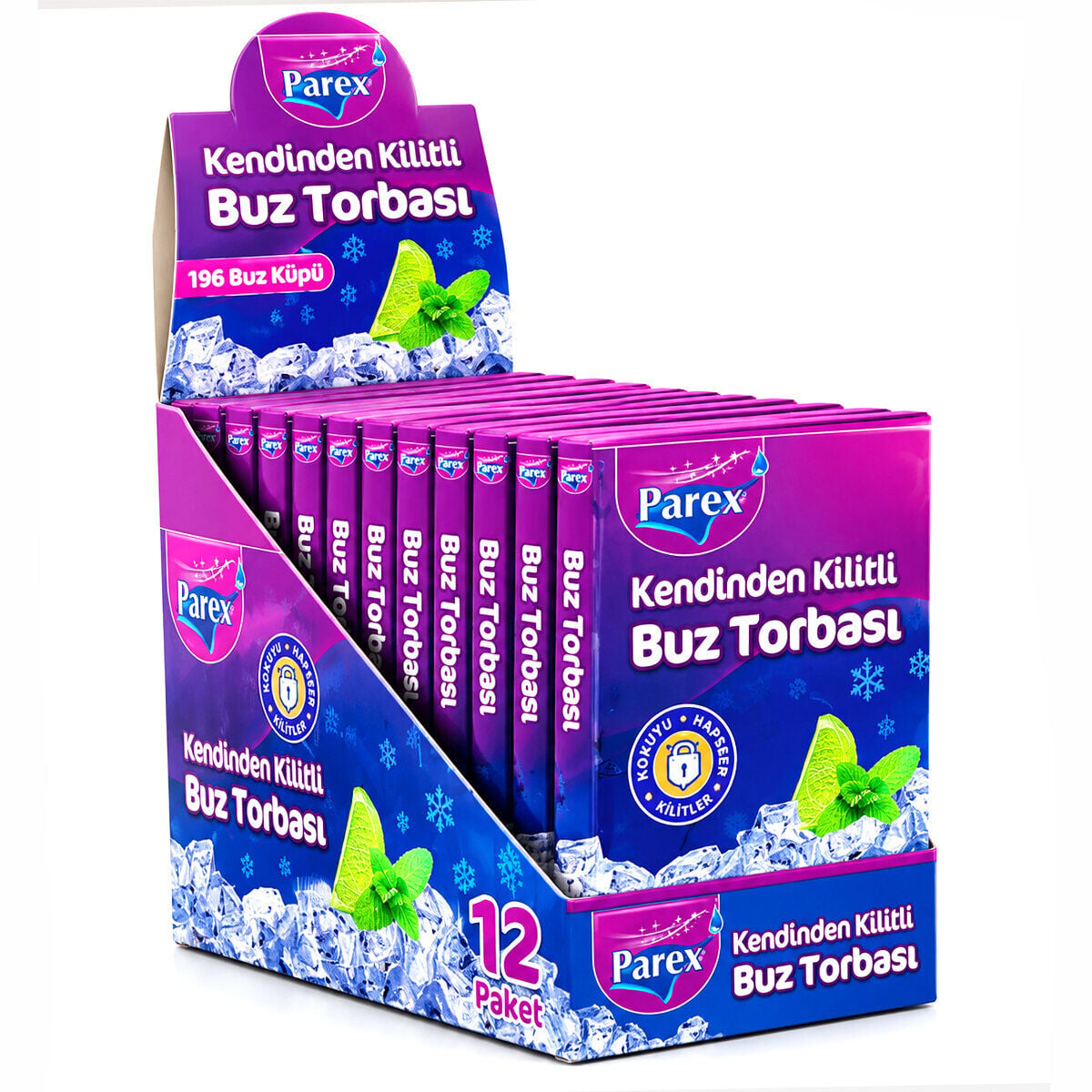 PAREX-613268 ( 7PCS ) BUZ TORBASI ( KENDİNDEN KİLİTLİ )*24=K