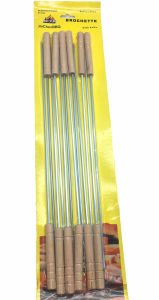 İBİCO K-95 ( 12PCS ) ( KUŞBAŞI ) ( AHŞAP SAPLI ) ( KARE ) METAL MANGAL ŞİŞİ*100