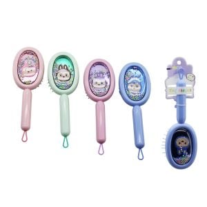 İBİCO İ15-052 (OVAL) ÇOCUK SAÇ FIRÇASI=(PLS) & TARAK (PENCERELİ RENKLİ PLS.SAP=POP MART & HAREKETLİ TOPLAR)*12X20