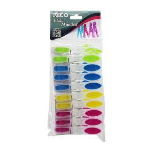 İBİCO İ21-038 ( 10PCS ) ( RENKLİ SİLİKON AĞIZ & BAS-AÇ ) ( ŞEFFAF PLASTİK ) MANDAL*12X12