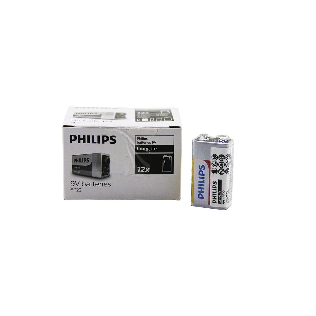 PHILIPS 6F-22 ( 9V ) PİL ( 12PCS ) ( EXTRA ÇİNKO KLORÜR )*1X10