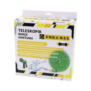 EMKA MAX EMKA-5465-5424 ( 25MT ) ( TELESKOPİK UZAYAN ) BAHÇE HORTUMU ( 7 FONKSİYON AYARLI TETİKLİ TABANCA )*24
