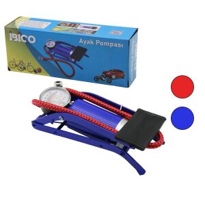 İBİCO İ18-037 (YATAY MODEL) (İNCE PİSTONLU) AYAK POMPASI (OTO-ARAÇ & BİSİKLET-MOTOR LASTİK & TOP & ŞİŞME HAVUZ-YATAK)*25