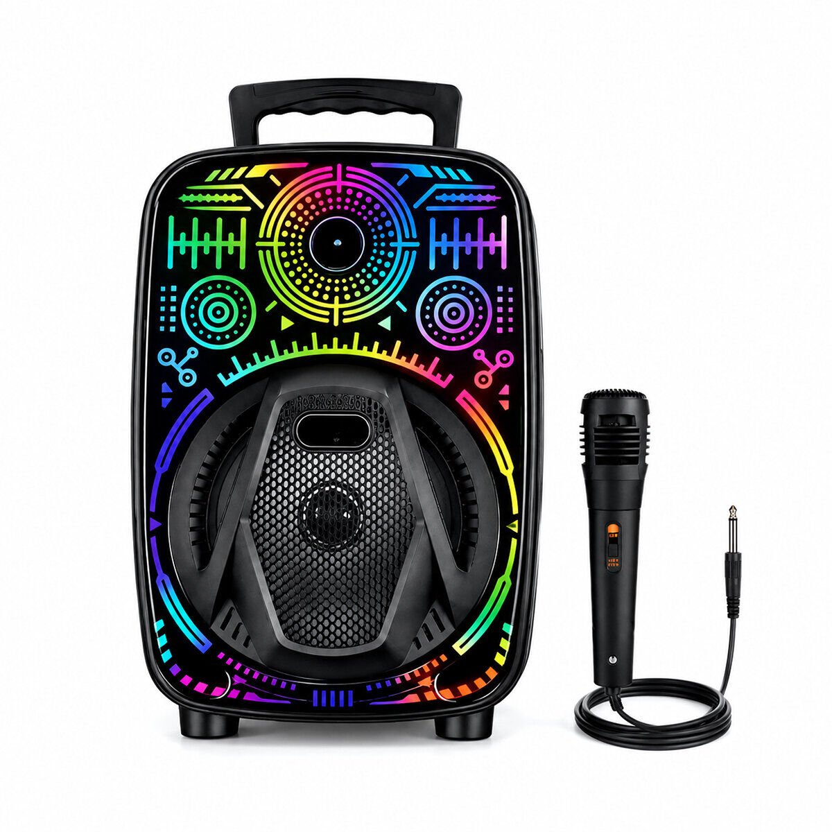 PLATOON PL-4660 CH-880 KARAOKE ( MİKROFONLU ) SPEAKER HOPARLÖR (BT & SD & USB SARJLI) ( RGB IŞIKLI) ( DC 5V & AUX ) ( 8'' INCH )*8