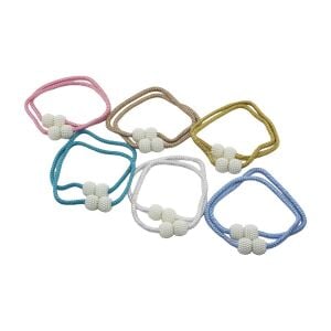 İBİCO ULB-024 ( 2PCS ) ( BONCUK TOPLU & MIKNATISLI ) ( RENKLİ İPLİ ) PERDE TOKASI*500