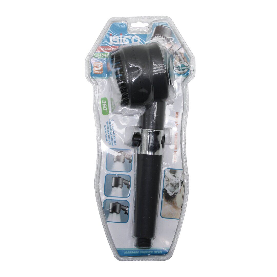 İBİCO K13-043 ( MASAJ UÇLU=ELASTİK SİLİKON ) ULTRA DUŞ BAŞLIK ( 360° ) ( 3 MOD= FONKSİYONLU ) ( SU STOP TUŞLU )*56