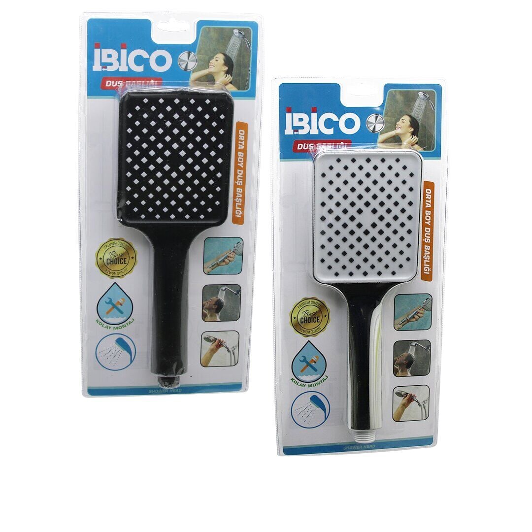 İBİCO K13-044 (ORTA BOY) (D.GEN BAŞLIK=9.5X12CM) DUŞ BAŞLIK (VAKUMLU) (KROM GÖVDE-SYH İĞNE & SYH GÖVDE & BYZ İĞNE) (SAP=14CM)*90