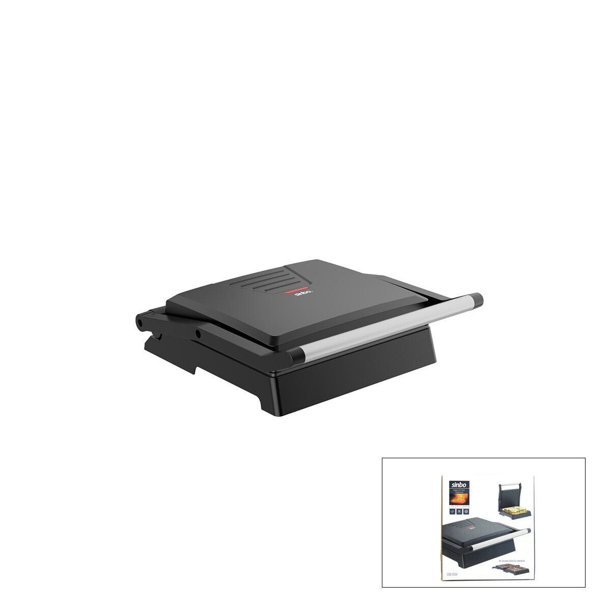 SİNBO SSM-2594 ELEKTRİKLİ TOST MAKİNESİ ( 4 DİLİM )  ( 180° AÇILIR ÜST GÖVDE = IZGARA KULLANIM ) 1000W *4