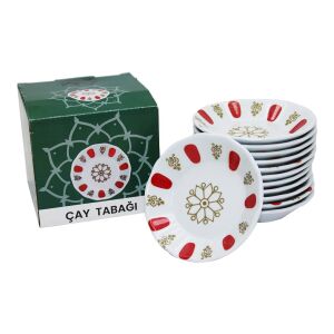 ASLAN-142K ( LÜX ) ( KIRMIZI BEYAZ ) ( MELAMİN ) ÇAY TABAK*12X24