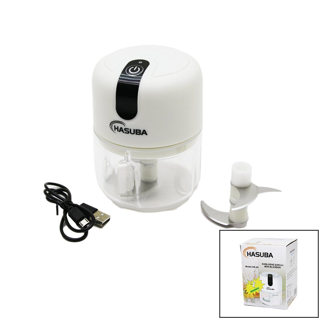 MINI PROCESSOR WH-1002 ( USB ŞARJLI MİNİ ) 3 BIÇAK ( YEDEK BIÇAKLI ) BLENDER RONDO DOĞRAYICI ( 250ML & 45W )*80