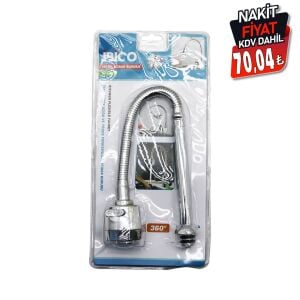 İBİCO K13-047 ( METAL ) KUBAR & BATARYA BORUSU ( KROM TOPAÇ BAŞLIK= KADEMELİ ) ( 360° YAYLI ) ( ANTİ TWİST ) (VAKUMLU AMBALAJ)*48                                 kpy161