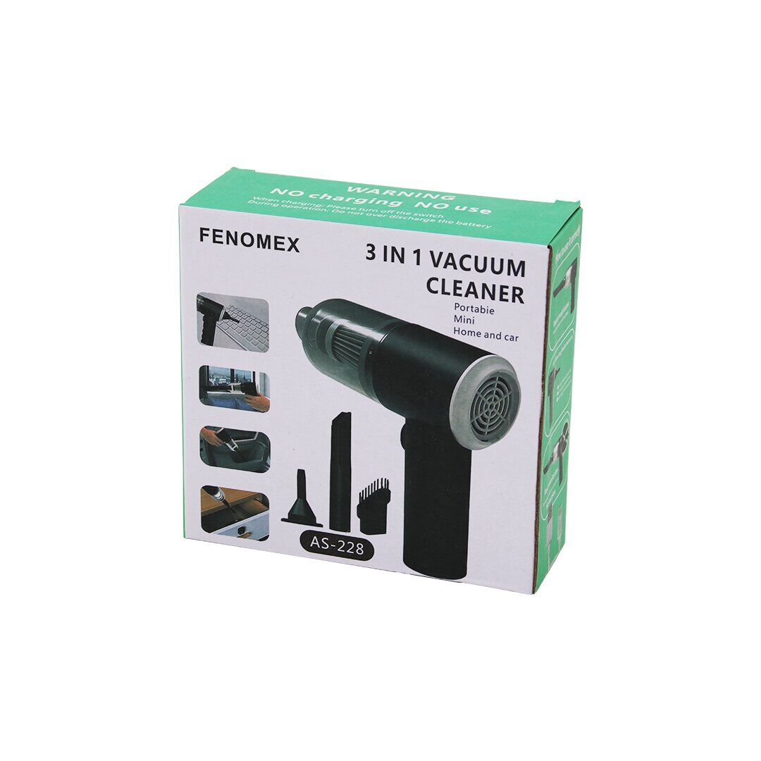 FENOMEX AS-228 ( 3İN1 ) ( ÇEKME & ÜFLEME ) ( OTO-ARAÇ & EV ) EL TİPİ SÜPÜRGE ( USB ŞARJLI ) ( MİNİ & TAŞINABİLİR )*80