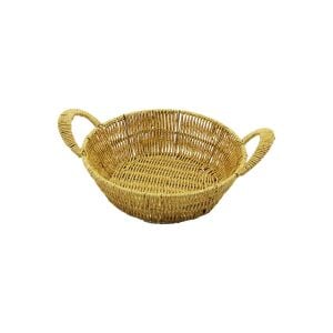 YAKUT-13122 (YUVARLAK) (PLASTİK HASIR) EKMEK & ÇOK AMAÇLI SEPET (KULPLU & METAL İSKELET) (TABAN:18CM & AĞIZ:24CM DERİNLİK:8CM)*100