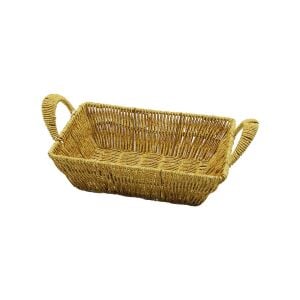 YAKUT-13126 (D.GEN) (PLASTİK HASIR) EKMEK & ÇOK AMAÇLI SEPET (KULPLU & METAL İSKELET) (TABAN:13.5X20& AĞIZ:19X26.5CM D:7.5CM)*100