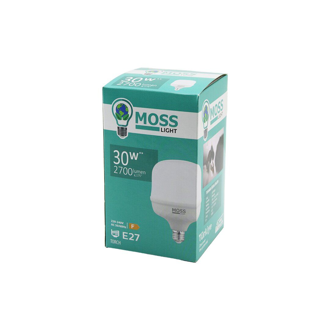 MOSS LIGHT MS-3097 ( 30W ) ( TORCH ) LED AMPUL PLASTİK (E27) (2700LUMEN L175°) (50.000 SAAT ÖMÜR) (IP20) (185-265V (AC) )*45