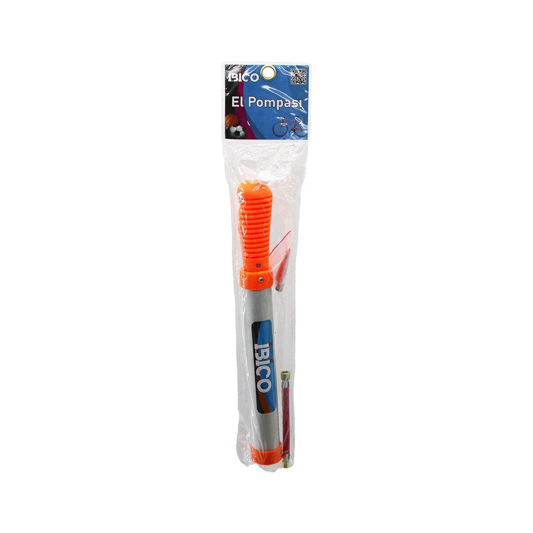 İBİCO İ18-046 (MİNİ) EL POMPASI (BİSİKLET & TOP) (29.5CM) (METAL ÇUBUK & PLS.GÖVDE & SAP) (POMPA HORTUM & TOP İĞNE & UÇ)*100