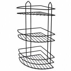 İBİCO K13-011 ( 3 KATLI & ÜÇGEN ) ( SİYAH ) ( METAL ) BANYO KÖŞELİK & DUŞKABİN RAF*12=K