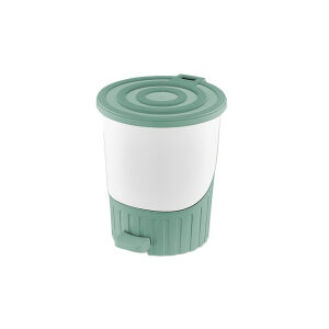 DÜNYA-01070-867 ( YEŞİL ) PASTEL- ( LÜX ) ( 14LT ) ( PEDALLI ) ÇÖP KOVASI PLASTİK ( 315X285X335MM )*6=K