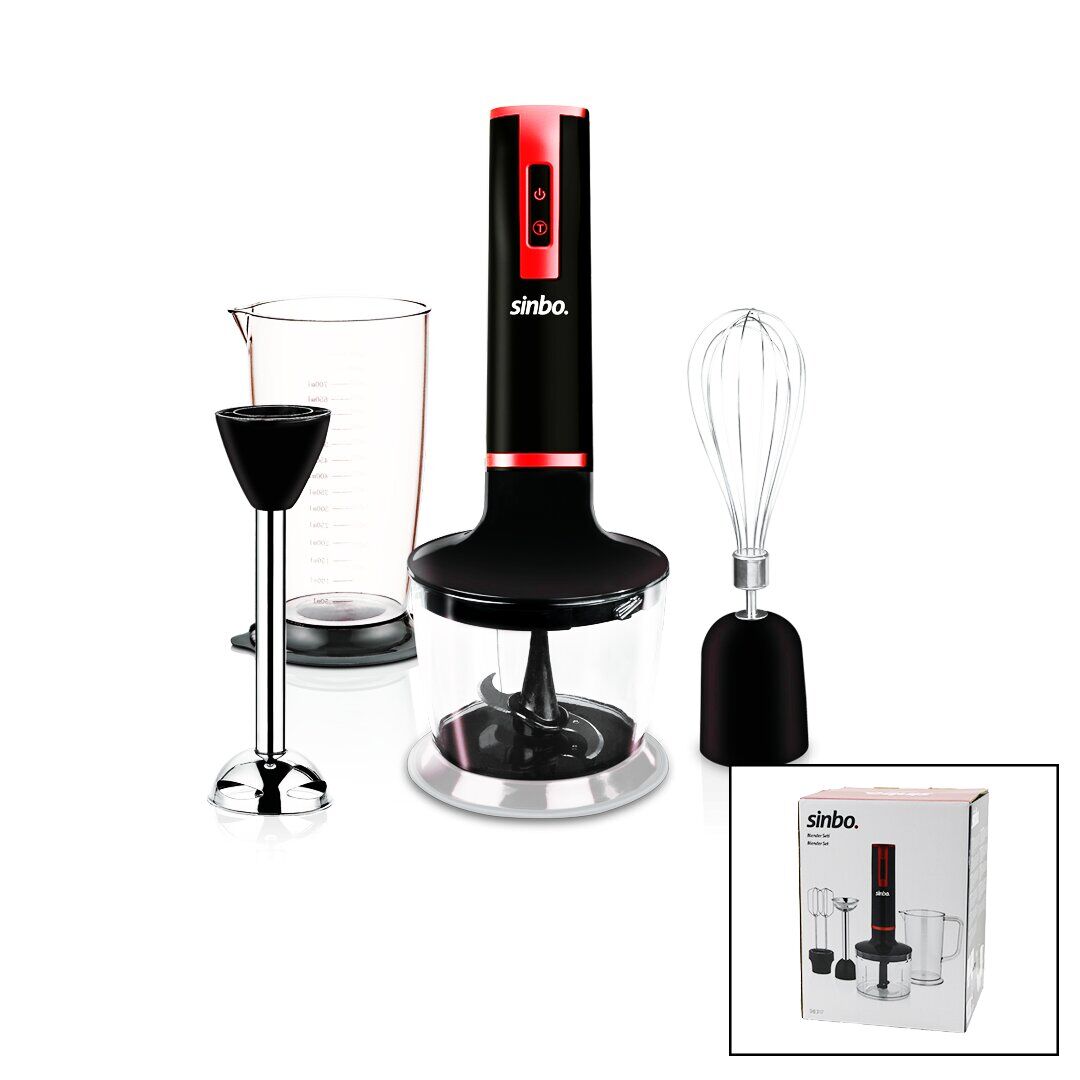 SİNBO SHB-3117 BLENDER SETİ (DOĞRAYICI & MİKSER & BLENDER) (2 KADEME HIZ) (DC MOTOR & 300W) (700ML HAZNE & 800ML ÖLÇÜ KABI)*4