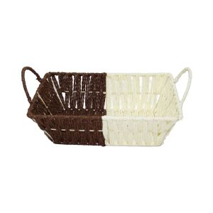 YAKUT-8804 (D.GEN) (HASIR) (K.RENGİ & BEYAZ) EKMEK SEPETİ (KULPLU & METAL İSKELET) (TABAN: 13.5X20.5CM & AĞIZ: 19.5X26.5CM)*100