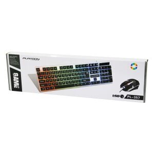 PLATOON PL-357 (IŞIKLI) (USB KABLOLU) (OYUNCU) (KLAVYE & MOUSE) (SET) (SÜSPANSİYON TUŞ TAKIMI) (YÜKSEK USB BAĞLANTI HIZI)*20