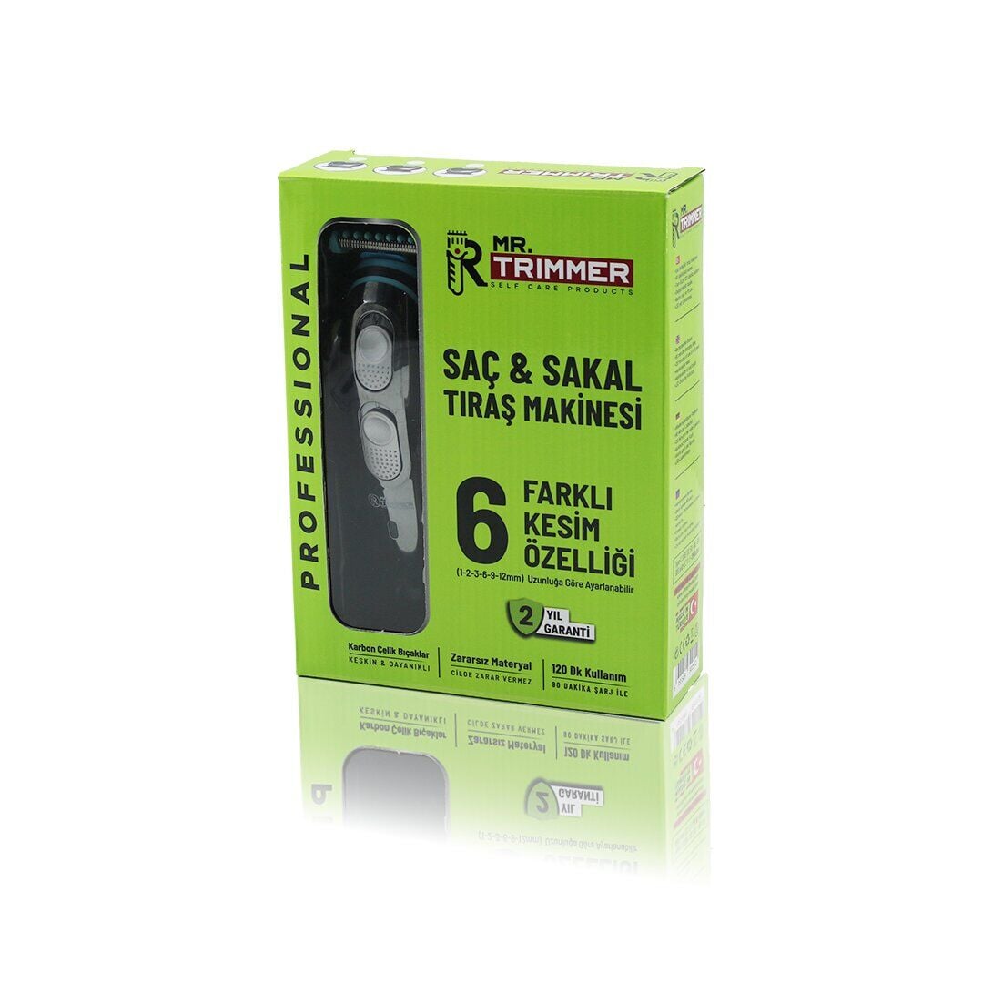 MR.TRIMMER MR-055 RD-055 SAÇ & SAKAL KESME TRAŞ MAKİNESİ ( 6 FARKLI KESİM ) ( USB ŞARJLI ) ( 2 KADEME BIÇAK AYARI )*60