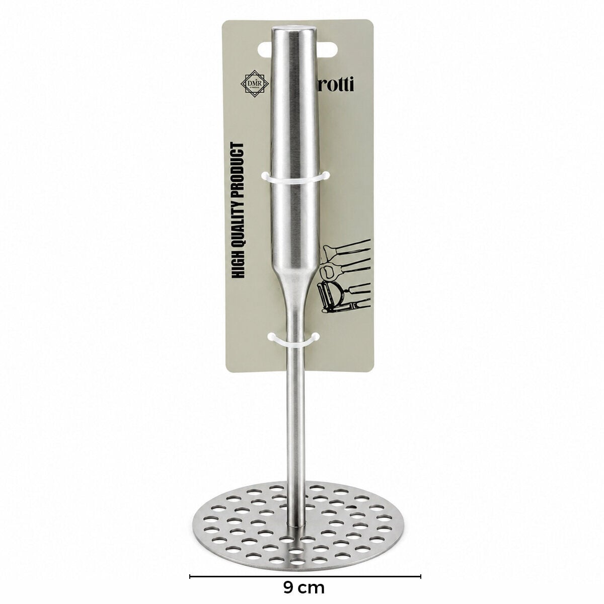 BAROTTİ DMR-10199 ( YUVARLAK ) ( ÇAP : 8CM ) ( METAL SAPLI = 11.5CM ) ( METAL ) PATATES EZİCİ ( TOPLAM UZUNLUK : 26.5CM )*144