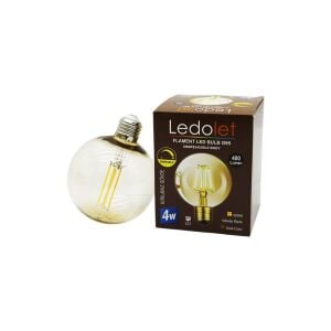LEDOLET G-80 ( 4W & E27 ) ( GOLD COLOR ) FLAMENT LED RUSTİK AMPUL ( 400LUMEN & 2200K ) (KIRILMAZ GÖVDE)*80