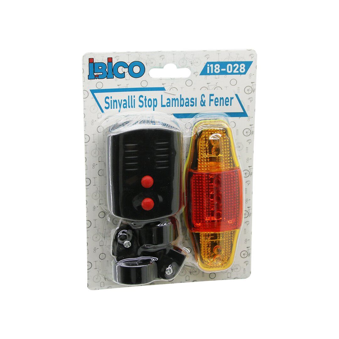 İBİCO İ18-028 ( 3İN1 ) BİSİKLET (8 SESLİ KORNA) ( COB LED FENER ) & ( SİNYALLİ STOP LAMBA )( PİLLİ )*120