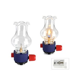 HASUBA HS-346 909-SO OS-606 DEKORATİF GAZ LAMBASI ( GAZ KARTUŞ UYUMLU ) TAŞINABİLİR & CAM HAZNELİ ISIYA DAYANIKLI*100